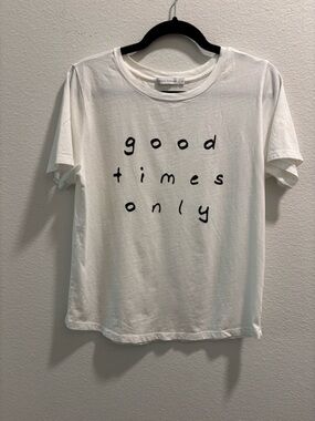 SOUTH PARADE Good Times Only White Graphic Tee, size S